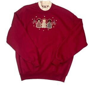 Vintage Top Stitch Morning Sun American Patriotic Angels Flags USA Sweatshirt XL